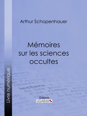 cover image of Mémoires sur les sciences occultes